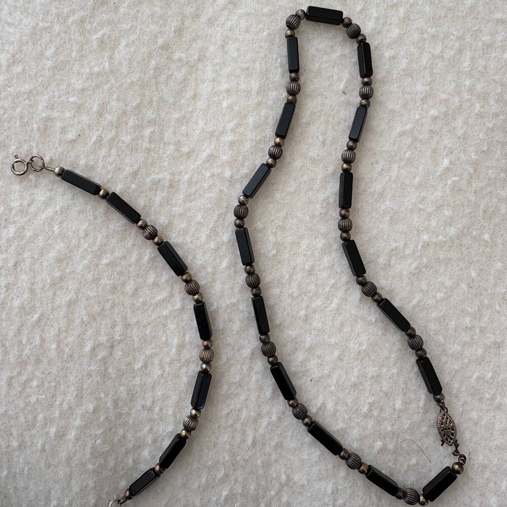 Black Onyx and Sterling Silver Set